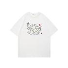 Short-sleeve Angel Embroidery T-shirt