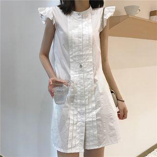 Ruffle Sleeveless Shirt Dress