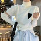 Set: Short-sleeve Turtleneck Sweater + Oversleeves