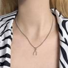 Stainless Steel Bone Pendant Necklace Silver - One Size