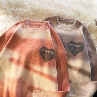 Heart Tie-dye Knit Top