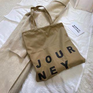 Lettering Tote Bag Khaki Green - One Size