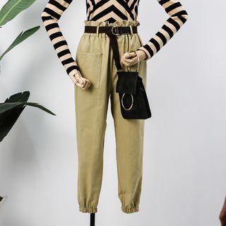 Paperbag High-waist Jogger Pants