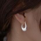 U Shape Sterling Silver Earring 1 Pair - White - One Size