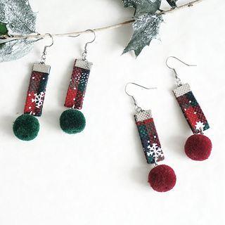 Strapped Furry Ball Earring