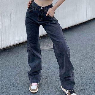 High-waist Boyfriend Baggy Wide-leg Jeans