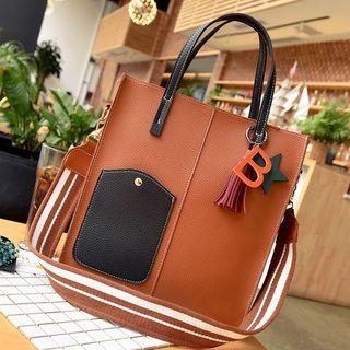 Color Block Tasseled Satchel