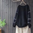 Contrast Trim Sweatshirt Black - One Size