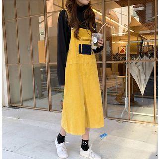 Long-sleeve Mock Neck Top / Corduroy Jumper Dress