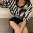 Striped Short-sleeve T-shirt Stripe - White - One Size