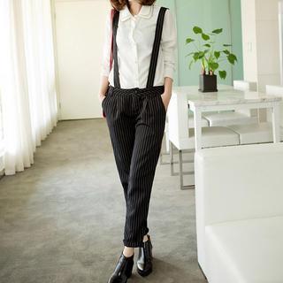 Striped Suspender Pants