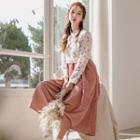 Modern Hanbok Corduroy Sleeveless Dress In Pink One Size
