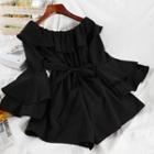 Long-sleeve Ruffle Romper