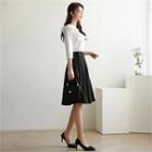 Tall Size Buckled-waist A-line Skirt