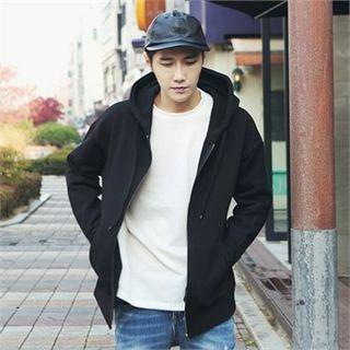 Brushed-fleece Lined Loose-fit Zip-up Hoodie