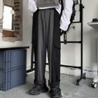 Patchwork Side Pocket Straight-fit Pants