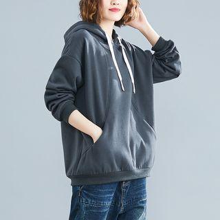 Plus Size Lettering Fleece-lined Hoodie