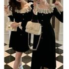 Long-sleeve Lace Trim A-line Dress (various Designs)