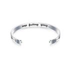 Fashion Simple Double Arrow Geometric Round Opening 316l Stainless Steel Bangle Silver - One Size
