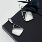 925 Sterling Silver Rhinestone Shell Dangle Earring 1 Pair - S925 Silver - One Size