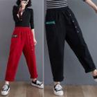 High-waist Two-tone Pants