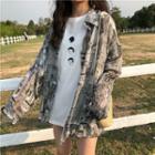 Printed Short-sleeve T-shirt / Long-sleeve Chiffon Shirt