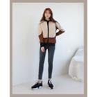 Color-block Wool Blend Bomber Jacket