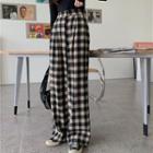 Plaid High-waist Loose-fit Pants