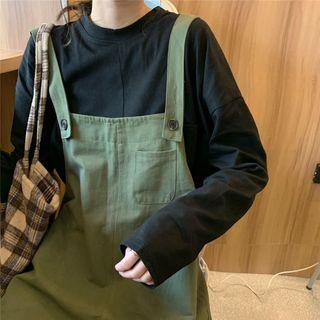 Plain Long-sleeve T-shirt / Loose-fit Jumper Pants