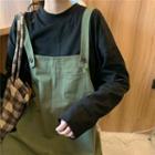 Plain Long-sleeve T-shirt / Loose-fit Jumper Pants