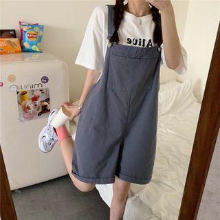 Lettering Short-sleeve T-shirt / Jumper Shorts