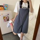 Lettering Short-sleeve T-shirt / Jumper Shorts