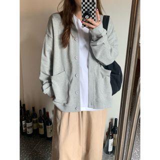 Off Shoulder Big-pocket Long-sleeve Jacket