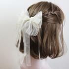 Bow Hair Clip Off-white - One Size