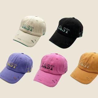 Lettering Print Diary Distressed Baseball Cap