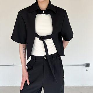 Elbow-sleeve Buckled Jacket
