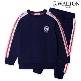 Set: Raglan-sleeve Lettering T-shirt + Band-waist Pants