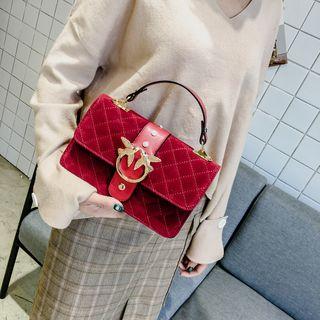 Faux-suede Quilted Satchel