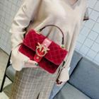 Faux-suede Quilted Satchel