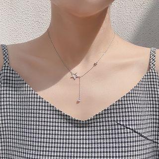 925 Sterling Silver Star Y Necklace