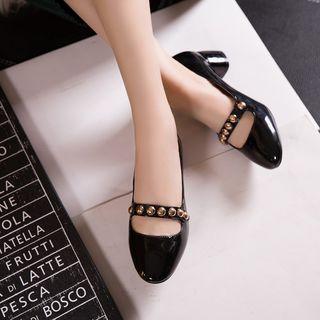 Studded Mary Jane Patent Pumps