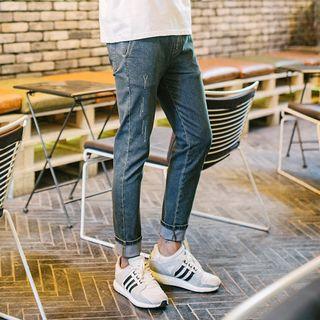 Drawcord Washed Tapered Jeans