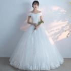 Off-shoulder Lace Wedding Ball Gown