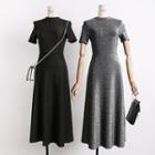 Glitter Short-sleeved A-line Dress
