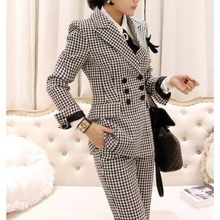 Set: Houndstooth Double Breasted Blazer + Houndstooth Dress Pants