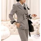 Set: Houndstooth Double Breasted Blazer + Houndstooth Dress Pants