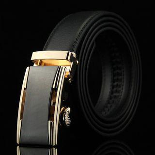 Genuine Leather Belt Black - 105 To 125cm