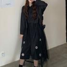 Mesh Overlay Grommet Shirtdress