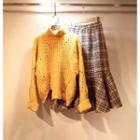 Set: Knit Sweater + Plaid Skirt