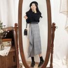 Long-sleeve Blouse / Hanky-hem Panel Skirt
